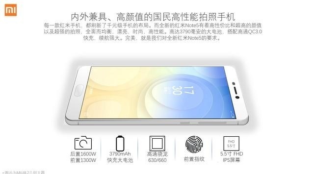 Thông số cấu hình Xiaomi Redmi Note 5