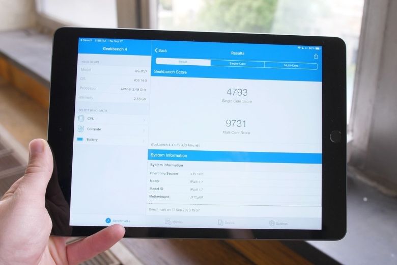 đánh giá điểm hiệu năng ipad gen 8 (2020)