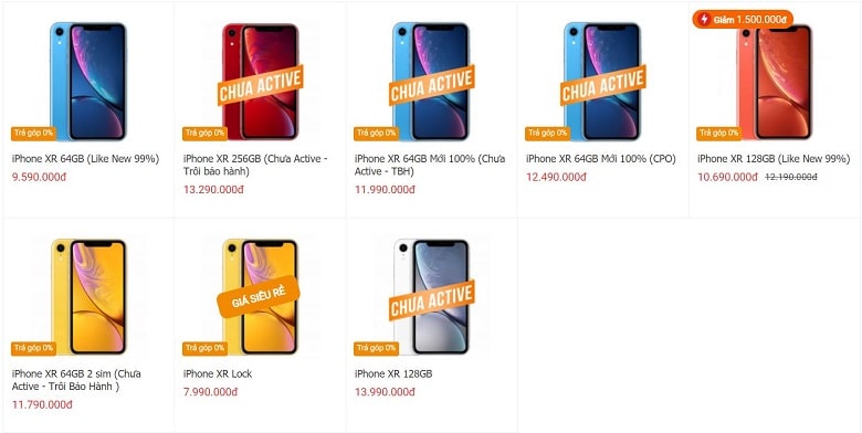 giá iphone XR