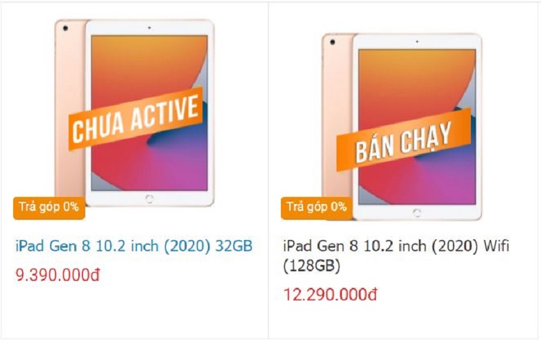 giá ipad gen 8 2021 