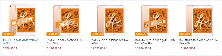 giá ipad mini 5