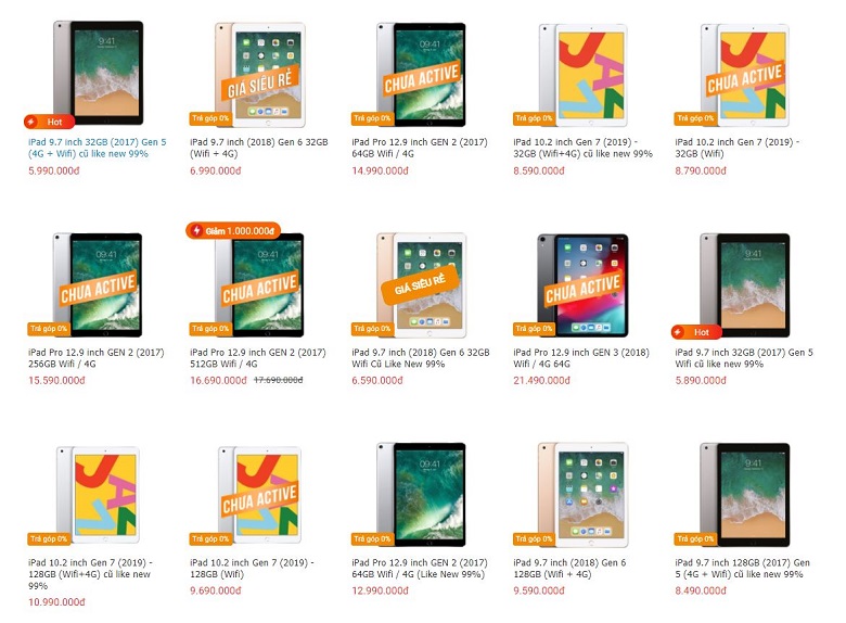 giá ipad gen tại viettablet