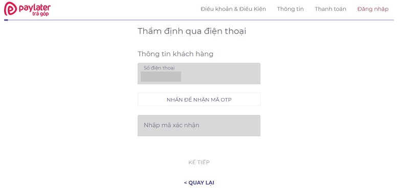 nhập OTP