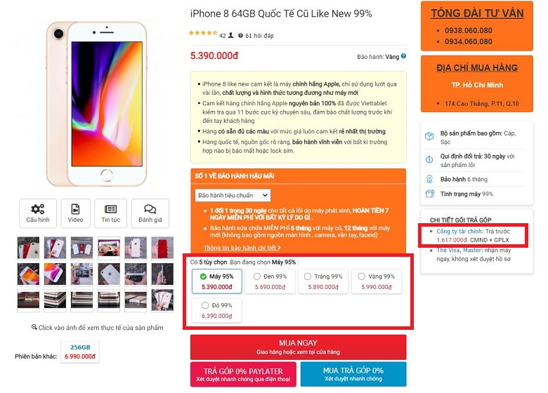 giá iphone 8 cũ