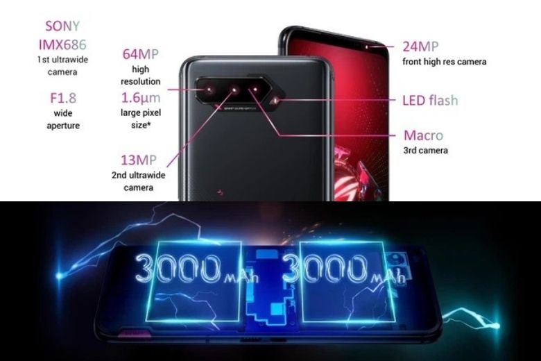 pin và camera Asus ROG Phone 5 