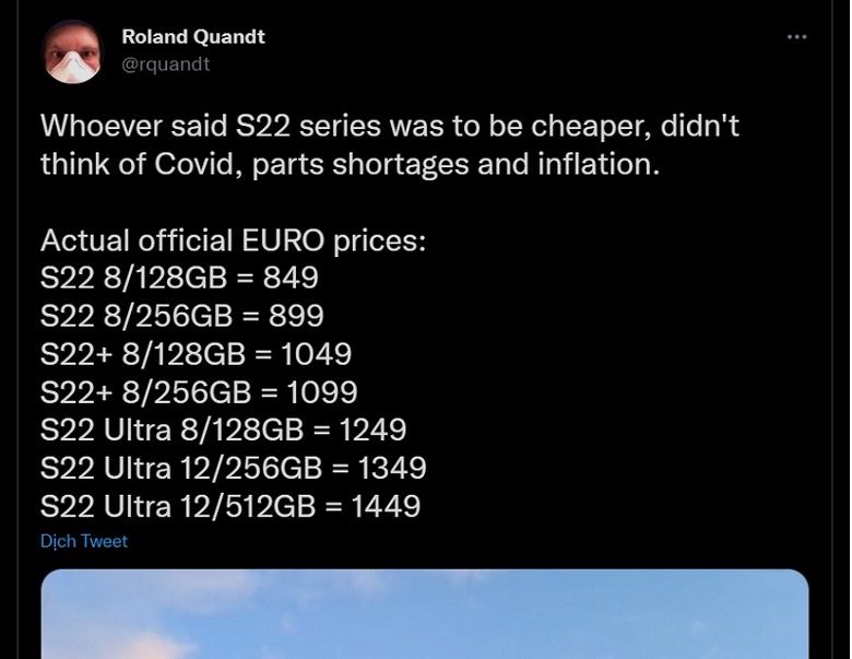 Giá bán S22 Series