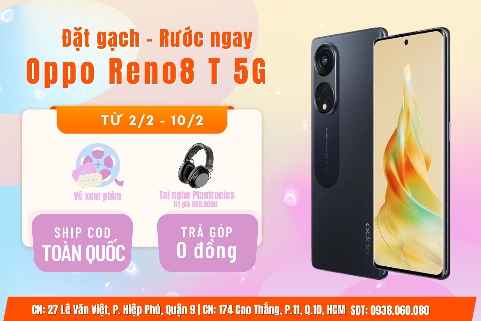Đặt trước OPPO Reno8 T 5G | Ưu đãi khủng dành cho các tình yêu trong mùa Valentine