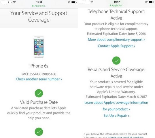 kiểm tra imei iPhone 6s 6