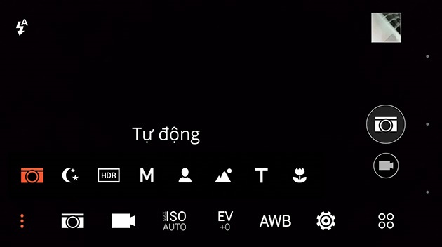 Giao diện chụp ảnh của camera HTC One M9
