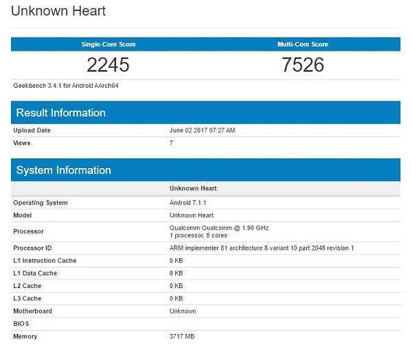 Nokia 9 GeekBench