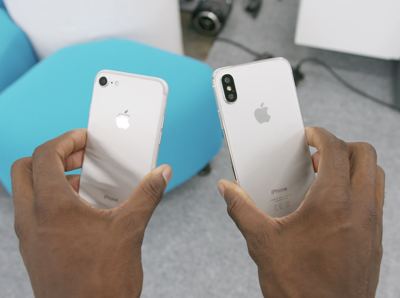 Mặt lưng iPhone 7 vs iPhone 8