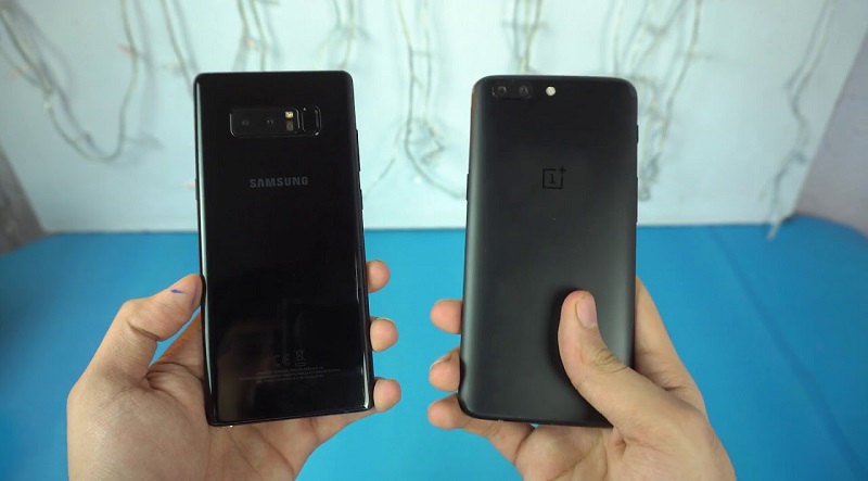 Thiết kế Samsung Galaxy Note 8 vs OnePlus 5