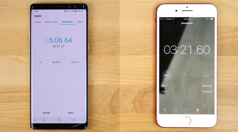 Speed Test giữa Samsung Galaxy Note 8 vs iPhone 7 Plus