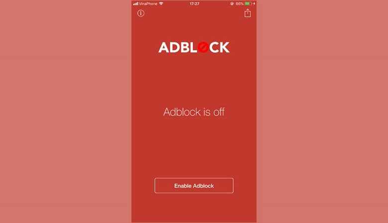 kích hoạt Adblock Mobile