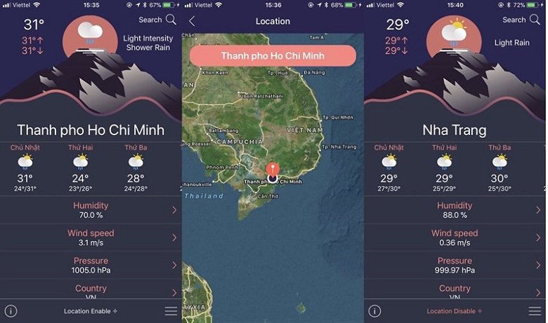 Ứng dụng thời tiết trên iOS tốt