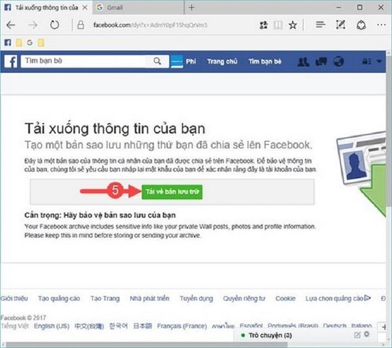cách phục hồi tin nhắn facebook cách 2 bước 2