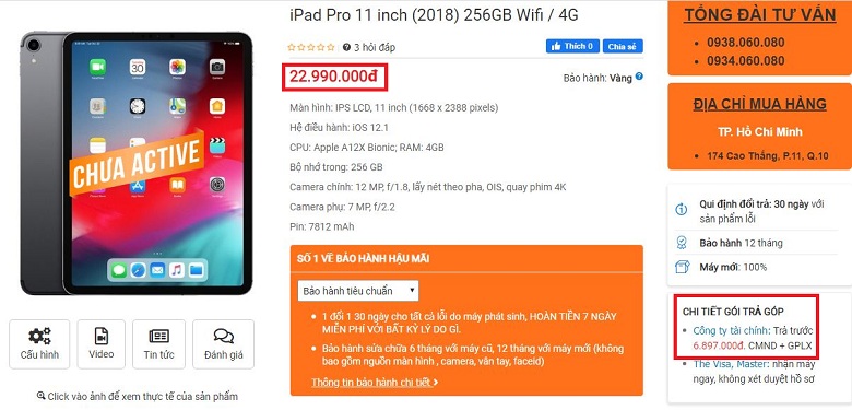 iPad Pro 11 inch (2018) 256GB Wifi / 4G