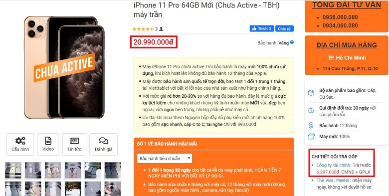 giá iPhone 11 Pro