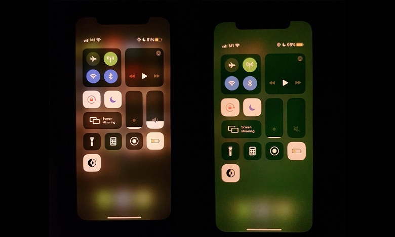 màn hình iPhone bị ám màu
