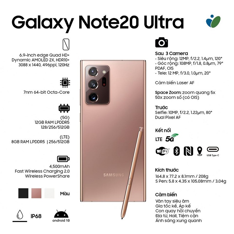 cấu hình Samsung Galaxy Note 20 Ultra