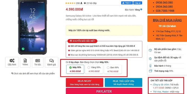 Đặt mua Samsung Galaxy S8 Active