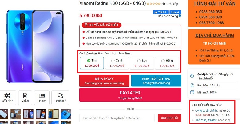 Đặt mua Xiaomi Redmi K30