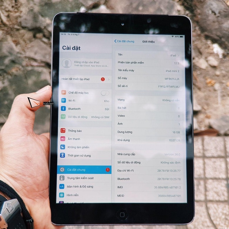 cấu hình iPad Mini 2 Cũ